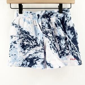Huk Volley Swim Shorts Boys Size Youth Small Mossy Oak Pursuit Mesh Lining